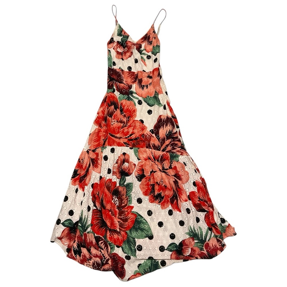 FARM Rio Red and White Spaghetti Strap Maxi Dress 4